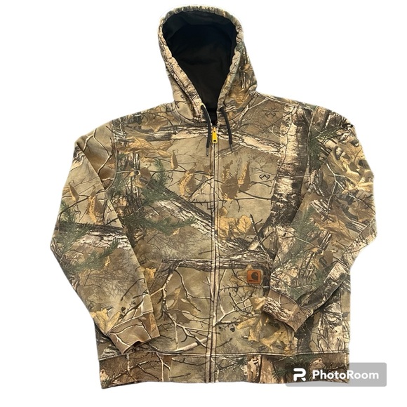 Carhartt Realtree Camo Hunting Zip Up Hoodie Large Original Fit - Picture 1 of 9